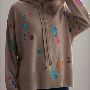 Brodie Cashmere Sweater Rainbow Foil Hoodie Size XL NEW RARE charcoal gray
